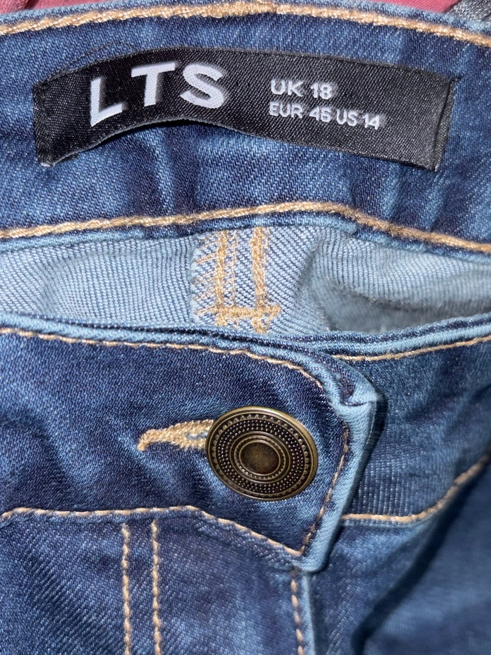 Long Tall Sally Dark Wash Cigarette Denim Jeans - Dark Blue 14 Extra Long - Picture 3 of 4